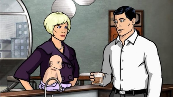 Trinette informs Archer that you can't tattoo a fucking baby. (Screenshot from Archer.)