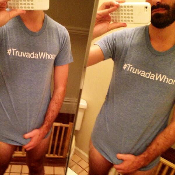Maybe we can make this #Truvadawhore trend a literal thing. (Photo via pupbones' Twitter feed) 